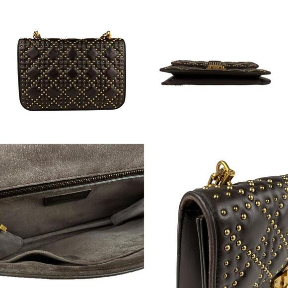 DIOR Brown Lambskin Leather Shoulder Bag - Picture 3 of 5